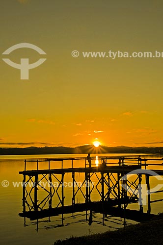  Furnas Dam pier during sunrise  - Boa Esperanca city - Minas Gerais state (MG) - Brazil