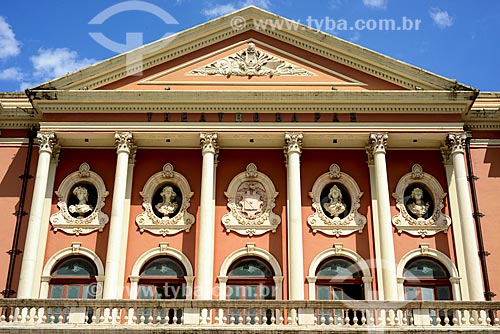  Detail of facade of Theatro da Paz (Peace Theater) - 1874  - Belem city - Para state (PA) - Brazil