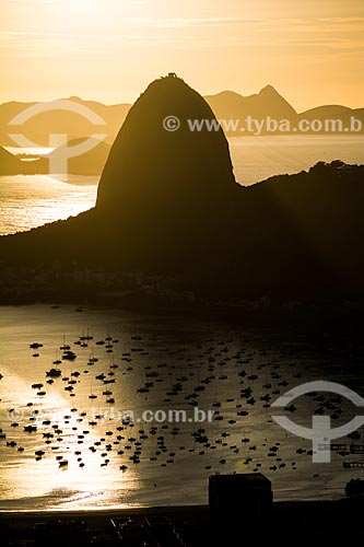  View of sunrise - Sugar Loaf from Mirante Dona Marta  - Rio de Janeiro city - Rio de Janeiro state (RJ) - Brazil