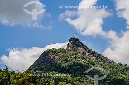  View of Christ the Redeemer from Laranjeiras neighborhood  - Rio de Janeiro city - Rio de Janeiro state (RJ) - Brazil
