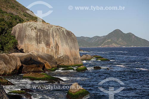  View of Sugar Loaf waterfront from Urca Mountain trail  - Rio de Janeiro city - Rio de Janeiro state (RJ) - Brazil