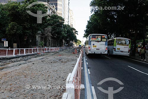  Construction site for construction of light rail transit - Rio Branco Avenue  - Rio de Janeiro city - Rio de Janeiro state (RJ) - Brazil