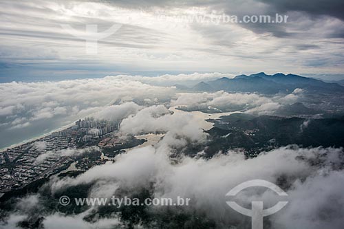  View of clouds over Barra da Tijuca neighborhood from Rock of Gavea  - Rio de Janeiro city - Rio de Janeiro state (RJ) - Brazil