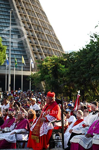  Dom Orani Joao Tempesta - archbishop of Rio de Janeiro - during procession to Sao Sebastiao Day celebration  - Rio de Janeiro city - Rio de Janeiro state (RJ) - Brazil