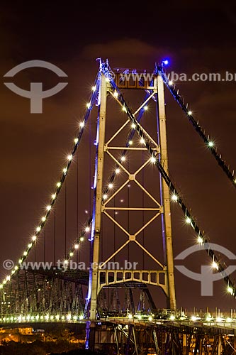  Hercilio Luz Bridge (1926) at night  - Florianopolis city - Santa Catarina state (SC) - Brazil