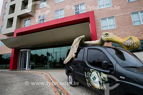  Car of Araripe Geopark decored with Pterosaur opposite of Iu-á Hotel  - Juazeiro do Norte city - Ceara state (CE) - Brazil