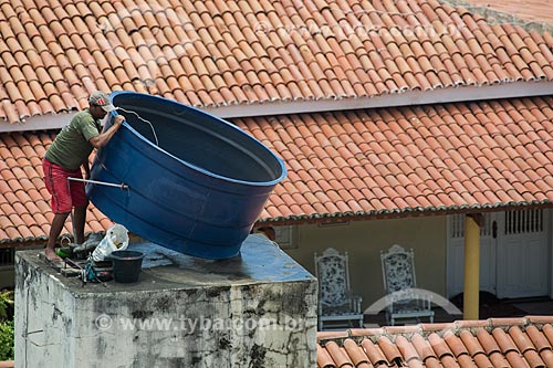  Installation of water tank in residence  - Juazeiro do Norte city - Ceara state (CE) - Brazil