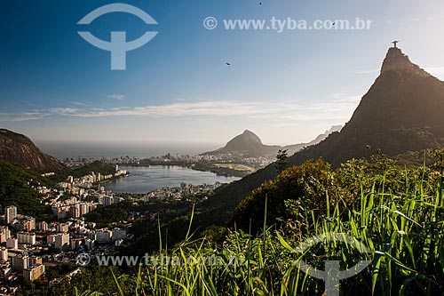  Rodrigo de Freitas Lagoon and Christ the Redeemer viewed from Mirante Dona Marta  - Rio de Janeiro city - Rio de Janeiro state (RJ) - Brazil