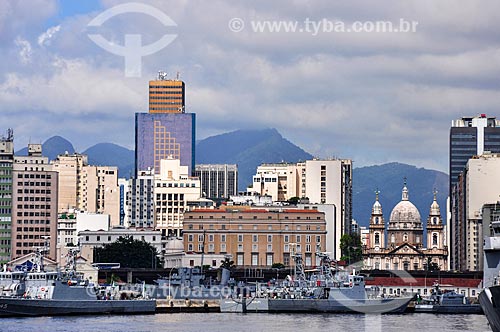  View of Guanabara Bay with building of city center neighborhood in the background  - Rio de Janeiro city - Rio de Janeiro state (RJ) - Brazil