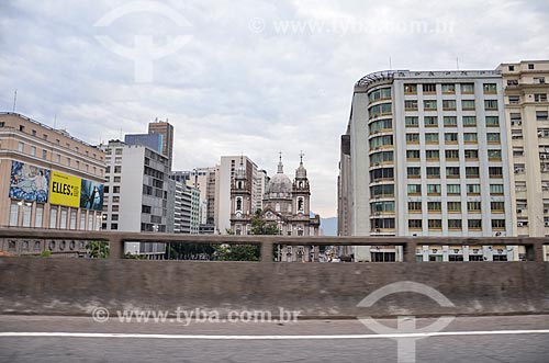  View of Nossa Senhora da Candelaria Church from Perimetral High  - Rio de Janeiro city - Rio de Janeiro state (RJ) - Brazil
