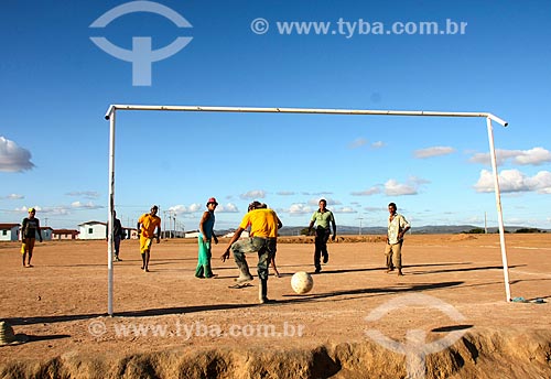  Children playing soccer - Milares city  - Milagres city - Bahia state (BA) - Brazil
