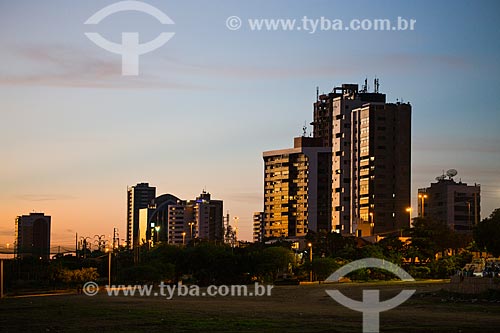  View of buildings during sunset on the banks of Sao Francisco River  - Petrolina city - Pernambuco state (PE) - Brazil