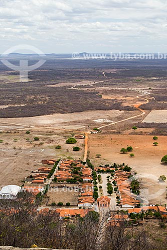  Top view of Juatama Village with the Pedra Branca Dam in the background  - Quixada city - Ceara state (CE) - Brazil