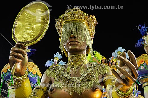  Parade of Gremio Recreativo Escola de Samba Imperio da Tijuca Samba School - Floats - Plot in 2015 - The Empire of fresh water Oshun  - Rio de Janeiro city - Rio de Janeiro state (RJ) - Brazil