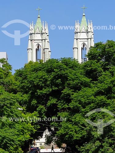  View of towers of Sao Pedro Church (1919)  - Porto Alegre city - Rio Grande do Sul state (RS) - Brazil