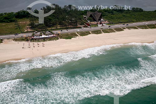  Aerial photo of Municipal Natural Park of Marapendi between Reserva Beach and Marapendi Lagoon  - Rio de Janeiro city - Rio de Janeiro state (RJ) - Brazil