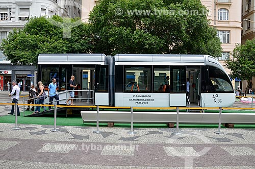  Light rail transit wagon on exhibition Cinelandia Square  - Rio de Janeiro city - Rio de Janeiro state (RJ) - Brazil