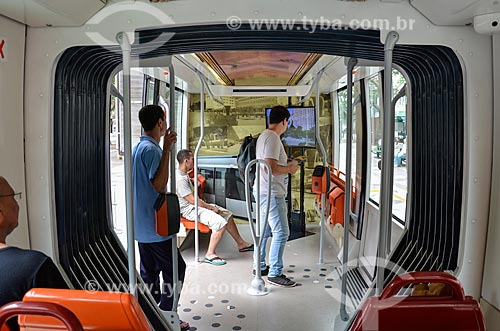  Light rail transit wagon on exhibition Cinelandia Square  - Rio de Janeiro city - Rio de Janeiro state (RJ) - Brazil