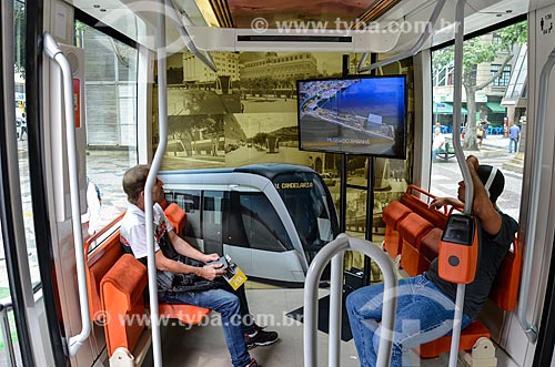  Light rail transit wagon on exhibition Cinelandia Square  - Rio de Janeiro city - Rio de Janeiro state (RJ) - Brazil