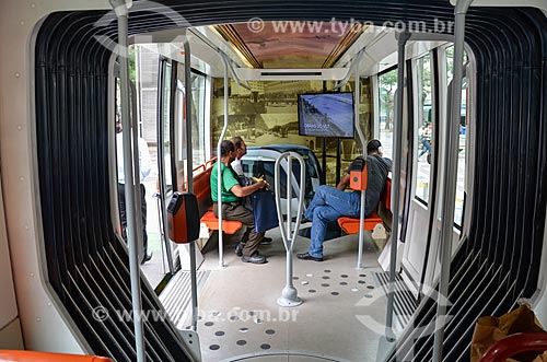  Light rail transit wagon on exhibition Cinelandia Square  - Rio de Janeiro city - Rio de Janeiro state (RJ) - Brazil
