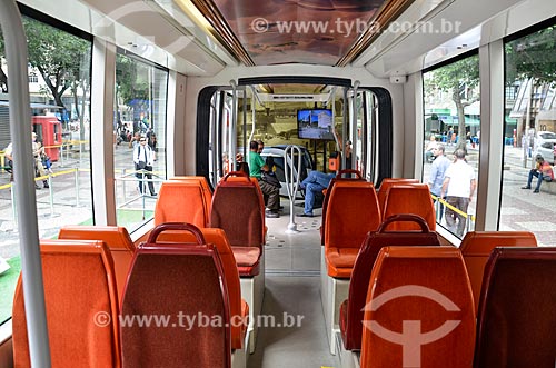  Light rail transit wagon on exhibition Cinelandia Square  - Rio de Janeiro city - Rio de Janeiro state (RJ) - Brazil