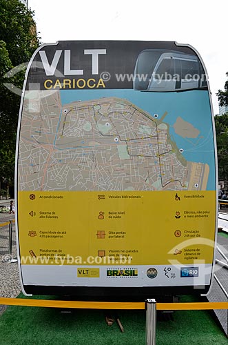  Light rail transit wagon on exhibition Cinelandia Square  - Rio de Janeiro city - Rio de Janeiro state (RJ) - Brazil