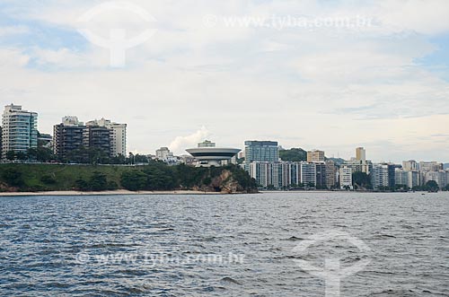  View of Niteroi Contemporary Art Museum (1996) - part of the Caminho Niemeyer (Niemeyer Way) - from Guanabara Bay  - Niteroi city - Rio de Janeiro state (RJ) - Brazil