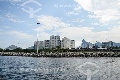  View of Porcao Rios restaurant from Guanabara Bay with the Christ the Redeemer in the background  - Rio de Janeiro city - Rio de Janeiro state (RJ) - Brazil