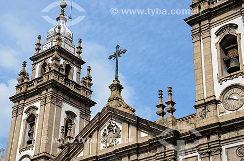  Detail of facade - Nossa Senhora da Candelaria Church (1609)  - Rio de Janeiro city - Rio de Janeiro state (RJ) - Brazil