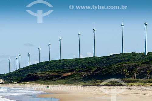  View of Millennium Wind Farm aerogenerators  - Mataraca city - Paraiba state (PB) - Brazil