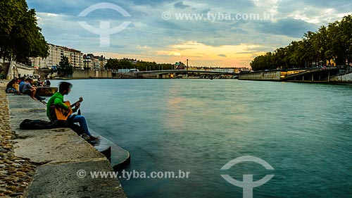  Bridge over river in Lyon  - Lyon - Rhone Department - France