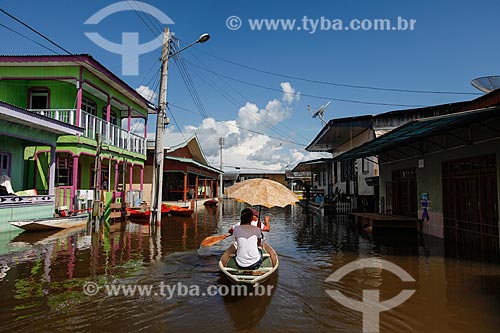  City of Anama during flooding of the Solimoes River  - Anama city - Amazonas state (AM) - Brazil