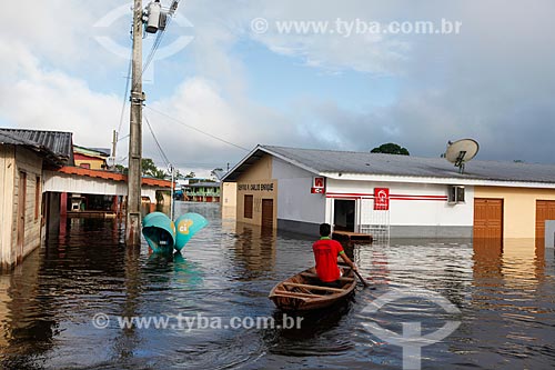  City of Anama during flooding of the Solimoes River  - Anama city - Amazonas state (AM) - Brazil