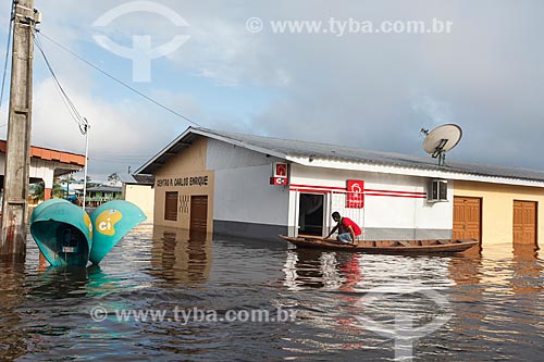  City of Anama during flooding of the Solimoes River  - Anama city - Amazonas state (AM) - Brazil