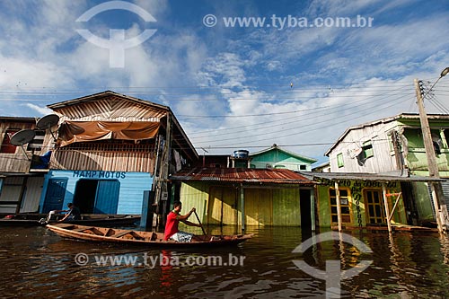  City of Anama during flooding of the Solimoes River  - Anama city - Amazonas state (AM) - Brazil