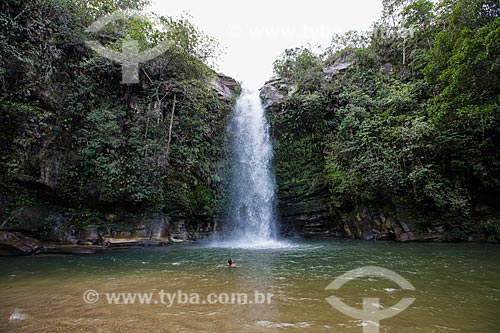  Bather - Abade Waterfall - Serra dos Pireneus State Park  - Pirenopolis city - Goias state (GO) - Brazil