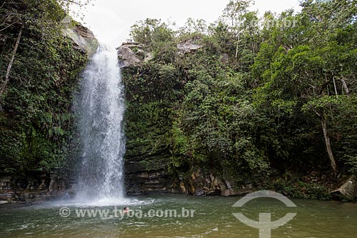  Bather - Abade Waterfall - Serra dos Pireneus State Park  - Pirenopolis city - Goias state (GO) - Brazil