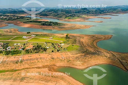  Aerial photo of Jaguari Dam (1981) during the supply crisis in Sistema Cantareira (Cantareira System)  - Joanopolis city - Sao Paulo state (SP) - Brazil