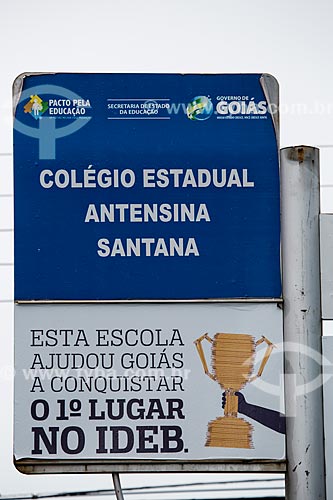  Commemorative plaque to the 1st place in the Basic Education Development Index (IDEB) - Antensina Santana State School  - Anapolis city - Goias state (GO) - Brazil