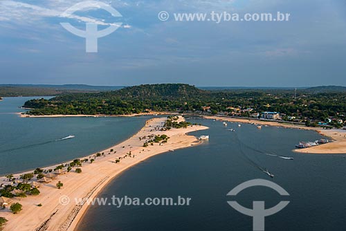  Aerial photo of Alter-do-Chao Beach  - Santarem city - Para state (PA) - Brazil