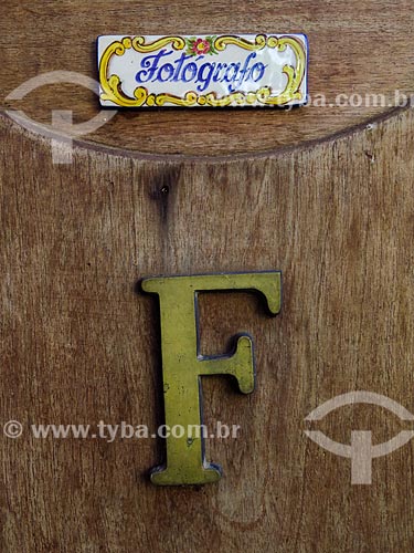  Detail of door of Photographic Studio  - Canela city - Rio Grande do Sul state (RS) - Brazil