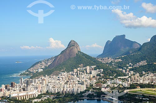  View of Morro Dois Irmaos (Two Brothers Mountain) and Rock of Gavea from Cabritos Mountain (Kid Goat Mountain)  - Rio de Janeiro city - Rio de Janeiro state (RJ) - Brazil