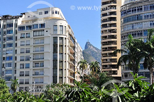  Buildings of Flamengo neighborhood with the Christ the Redeemer in the background  - Rio de Janeiro city - Rio de Janeiro state (RJ) - Brazil