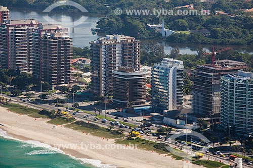  Aerial photo of buildings - Barra da Tijuca Beach waterfront  - Rio de Janeiro city - Rio de Janeiro state (RJ) - Brazil