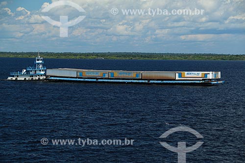  Ferry carrying containers - Negro River  - Parintins city - Amazonas state (AM) - Brazil