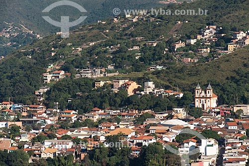  General view of Sabara city with the Sao Francisco de Assis Church (1798) to the right  - Sabara city - Minas Gerais state (MG) - Brazil