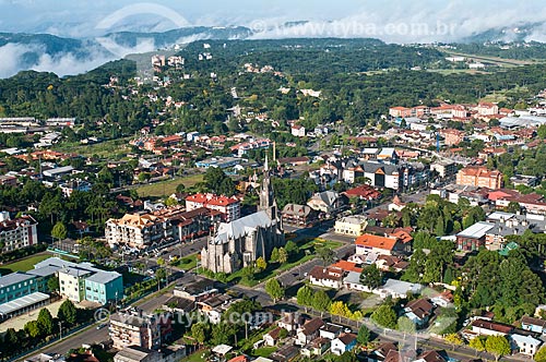  Aerial photo of the Nossa Senhora de Lourdes Church - also know as Catedral de Pedra (Cathedral of Stone)  - Canela city - Rio Grande do Sul state (RS) - Brazil