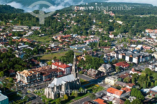  Aerial photo of the Nossa Senhora de Lourdes Church - also know as Catedral de Pedra (Cathedral of Stone)  - Canela city - Rio Grande do Sul state (RS) - Brazil