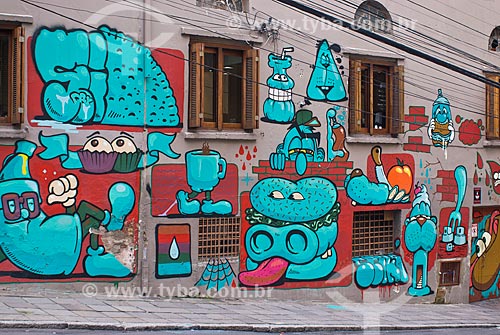  Wall with graffiti - Porto Alegre city  - Porto Alegre city - Rio Grande do Sul state (RS) - Brazil