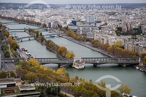  Top view of Pont de Bir-Hakeim (1905) from Eiffel Tower  - Paris - Paris department - France